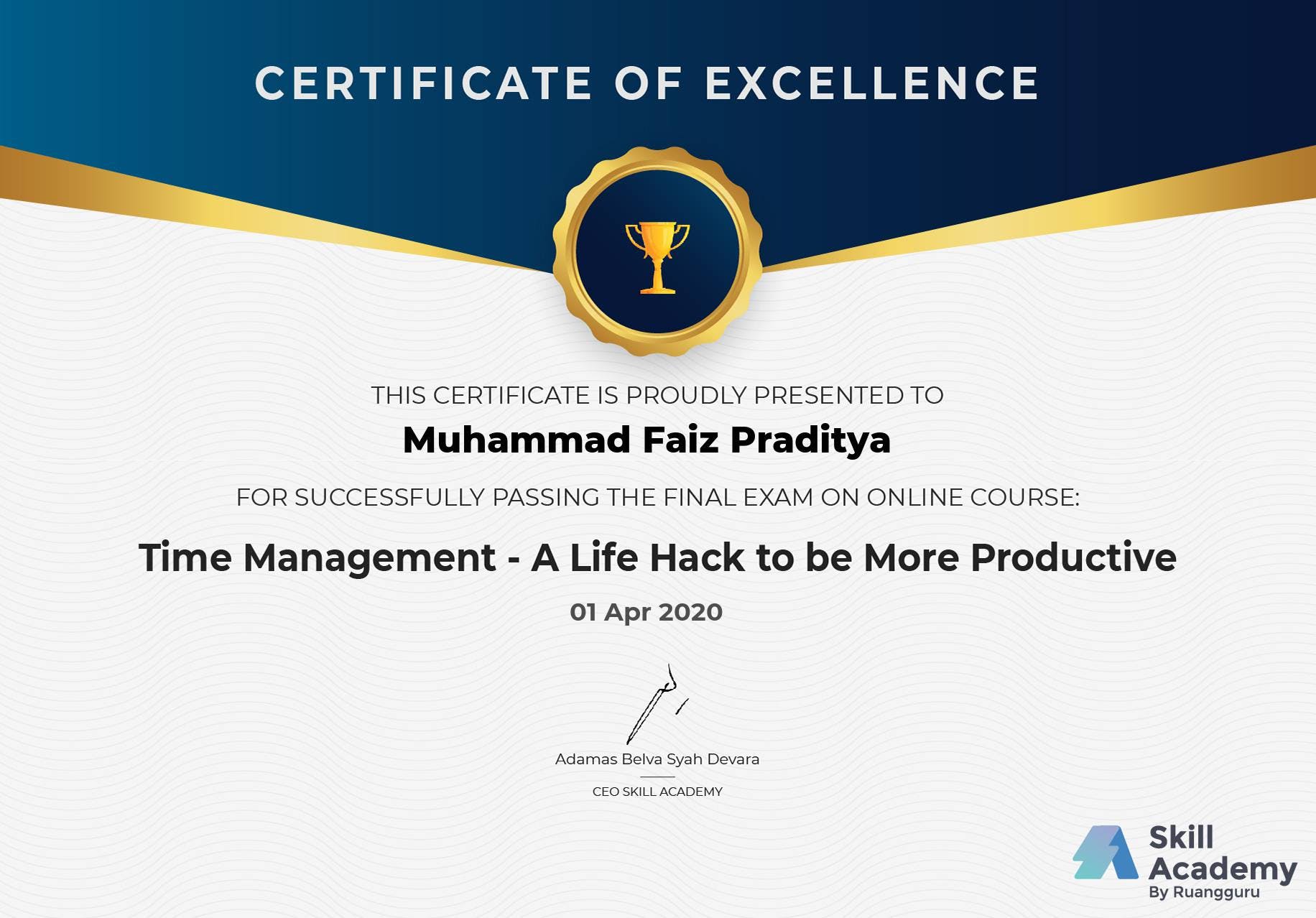 My certificate