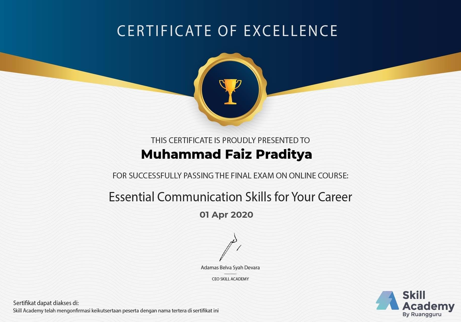 My certificate