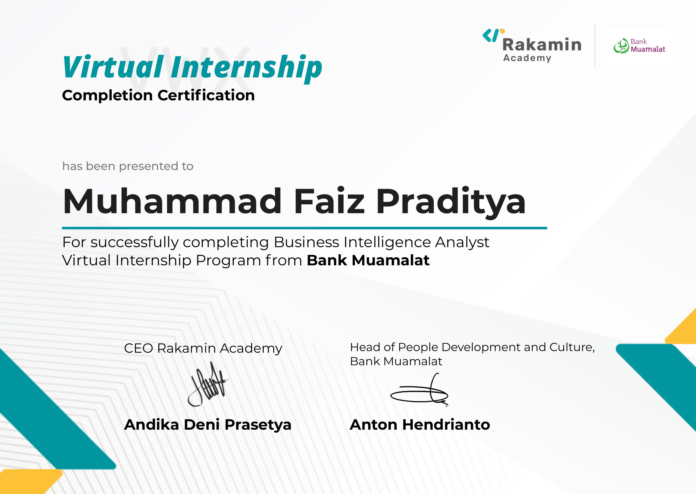 My certificate